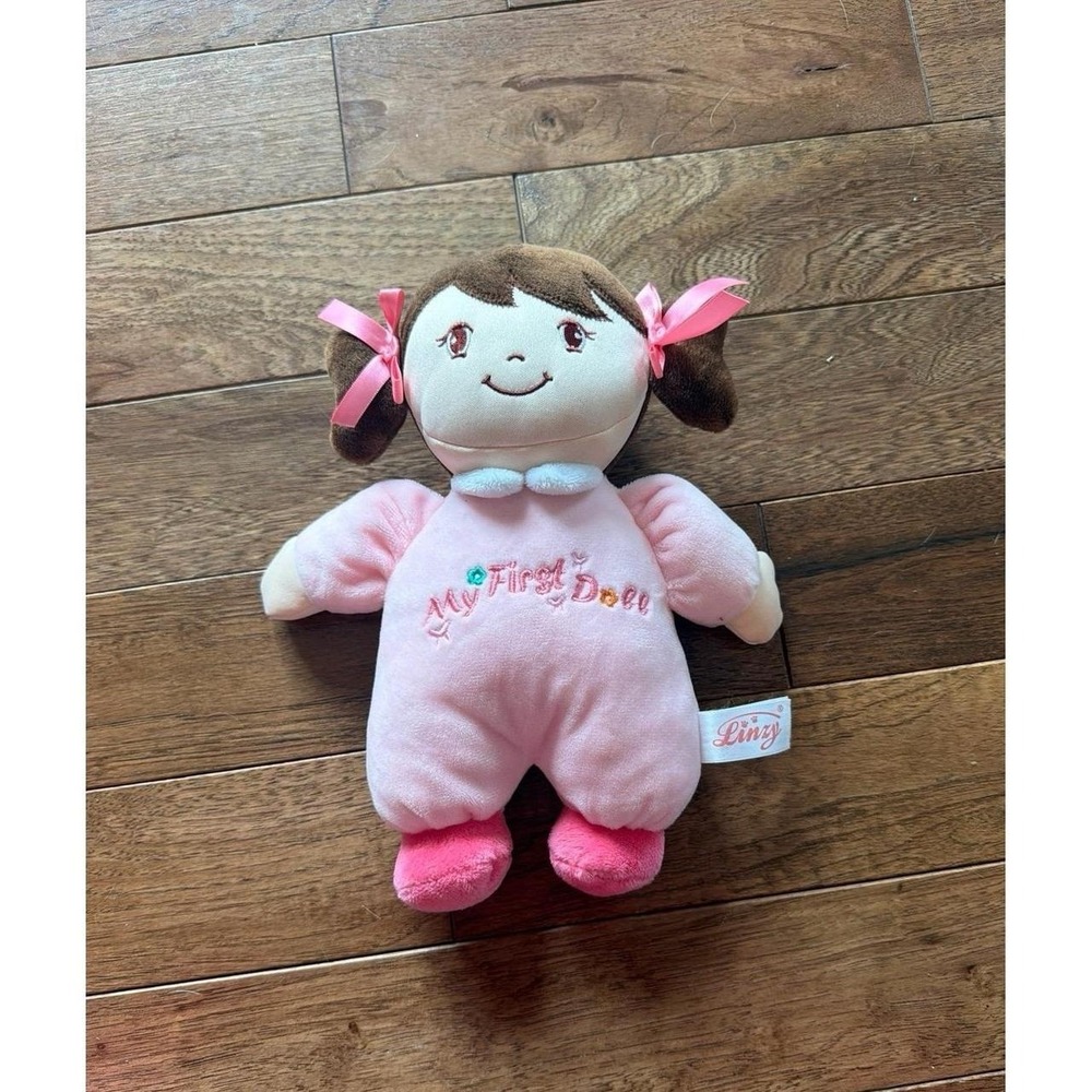 Linzy My First Doll Plush Stuffed Animal Pink Baby Doll 11"